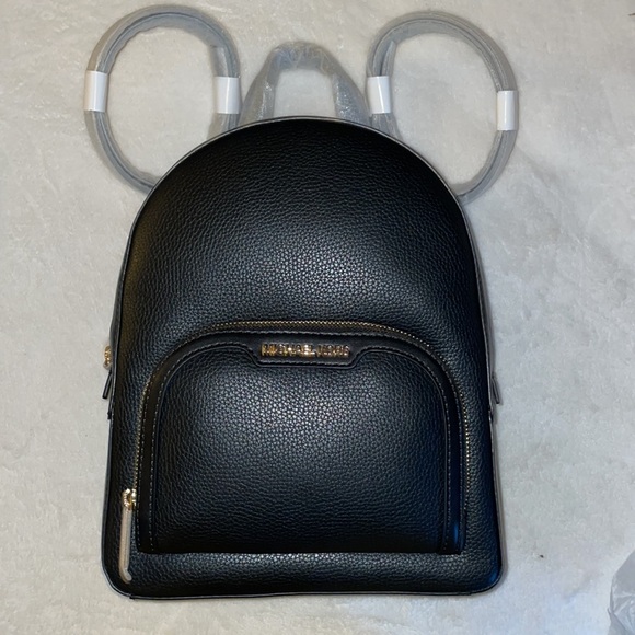 Michael Kors “Jaycee” Black Leather Backpack - Picture 1 of 6